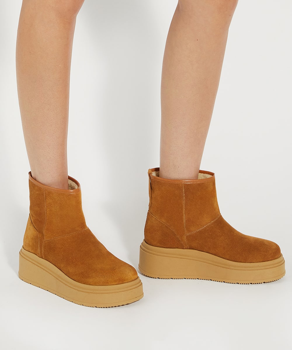Platform tan boots on sale
