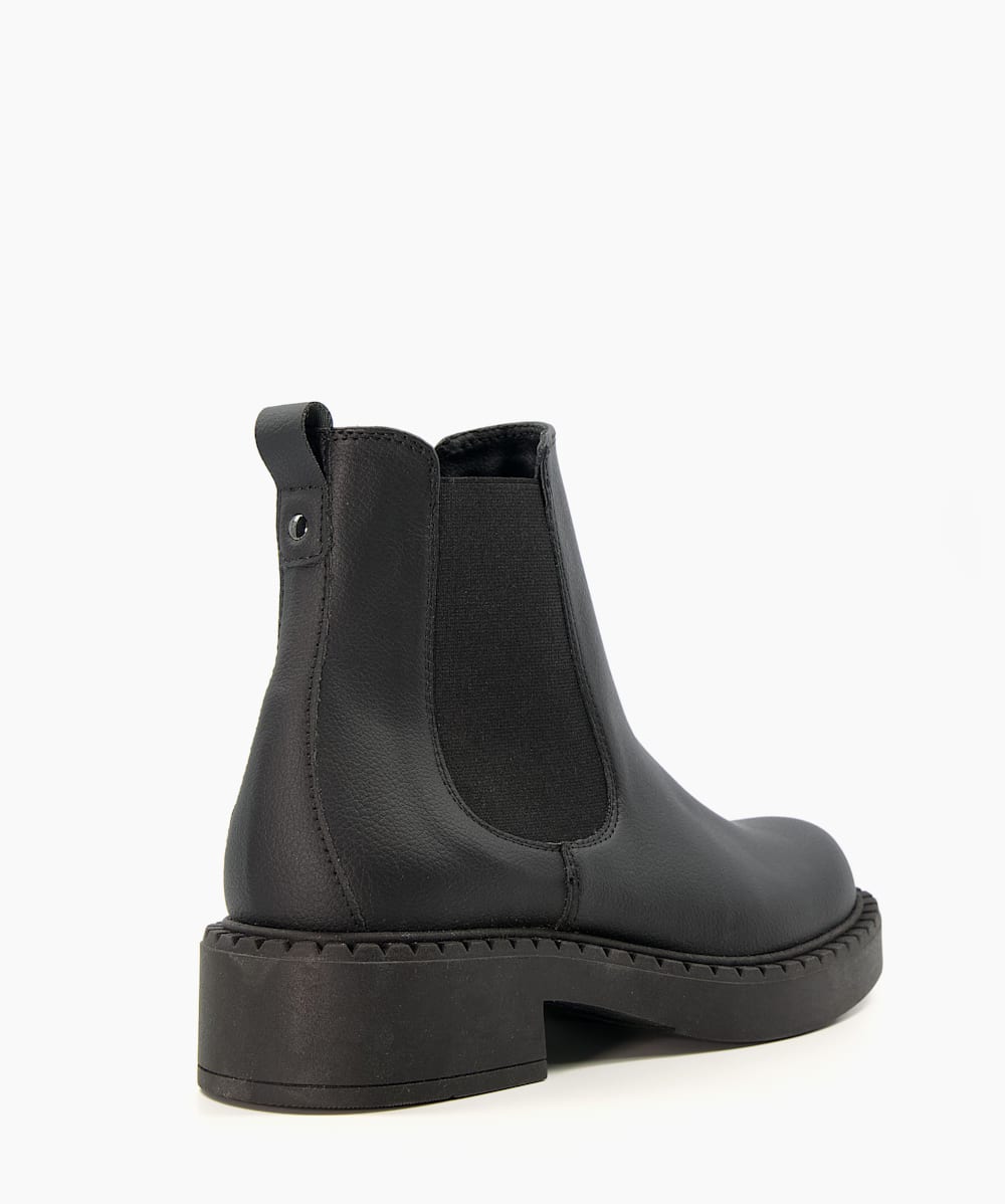 Porcher Black Grape Leather Chelsea Boots Dune London