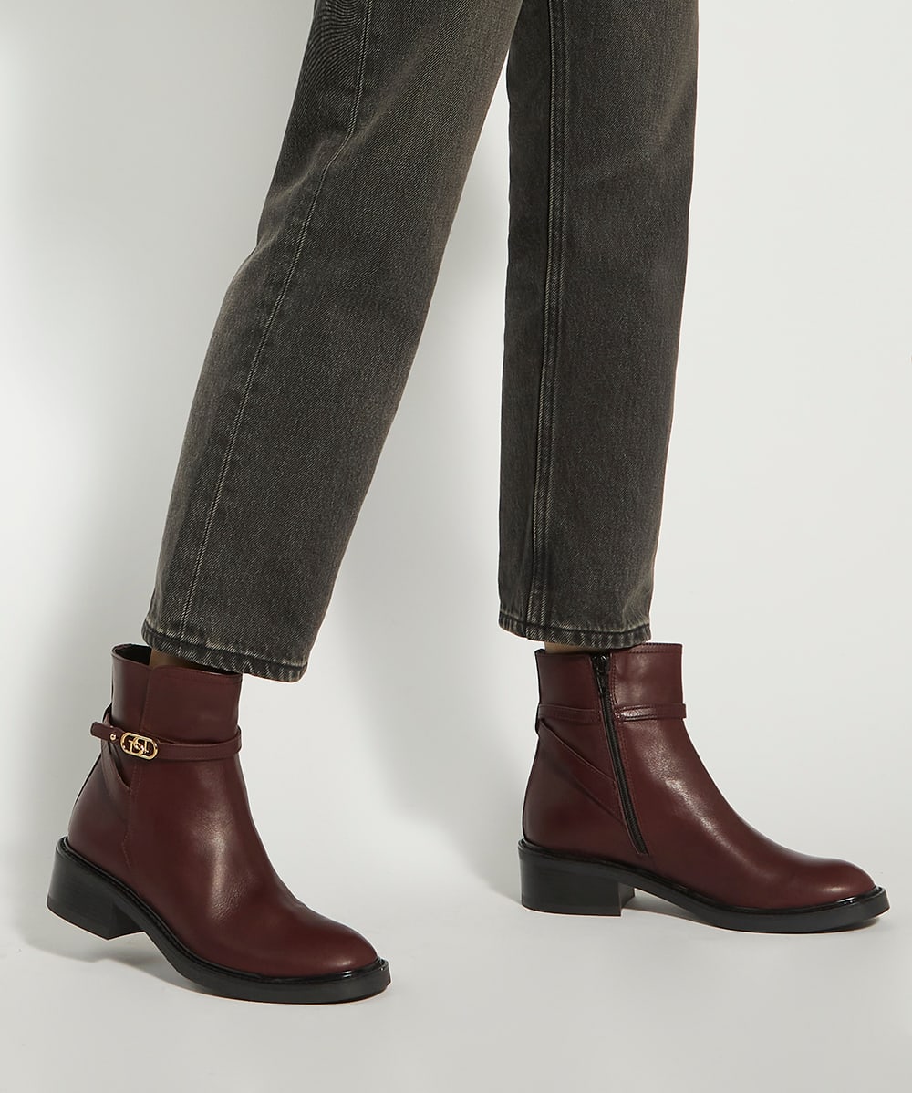 Dune burgundy sale ankle boots