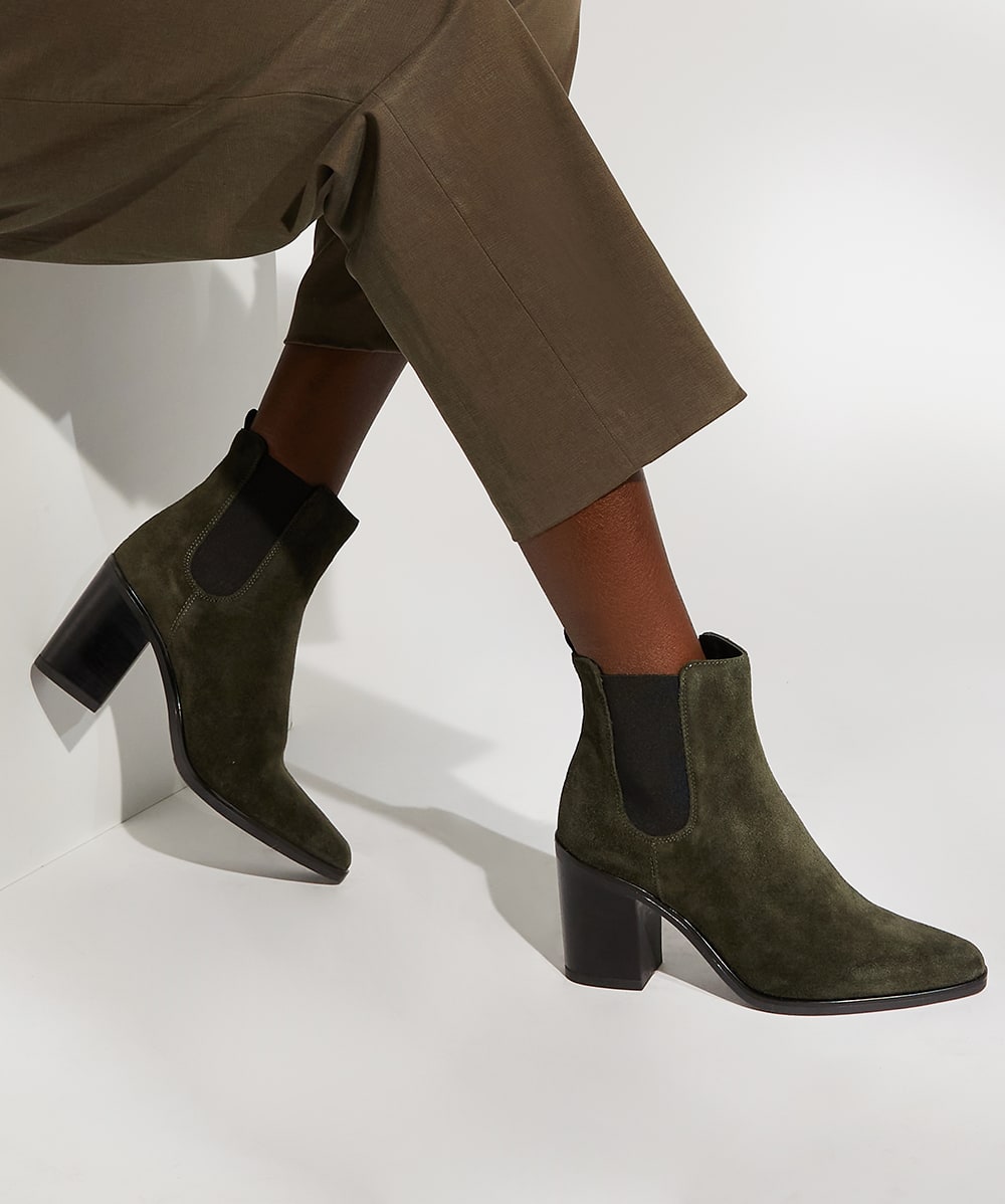 Bottes vertes daim outlet