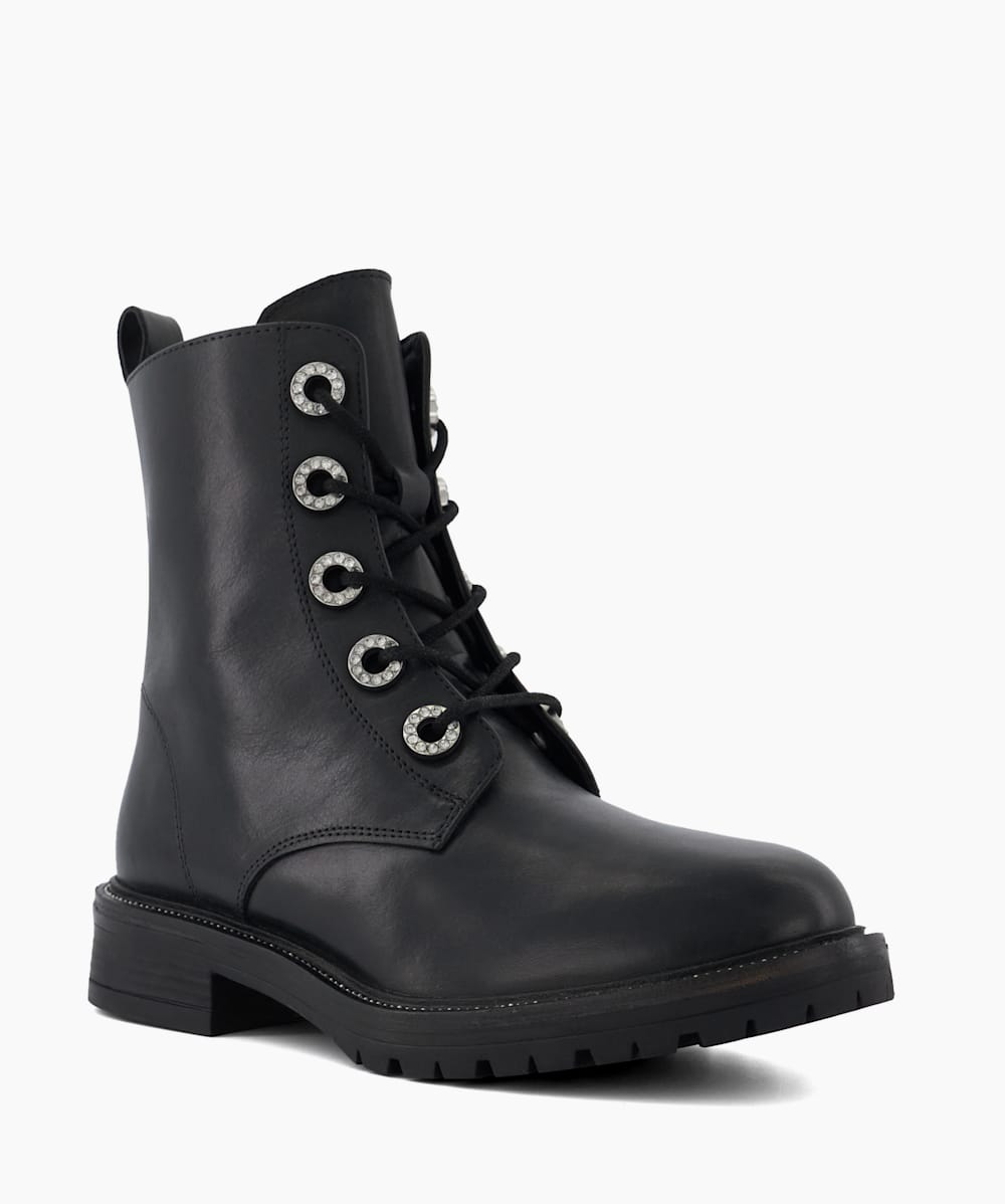 Black leather casual boots deals
