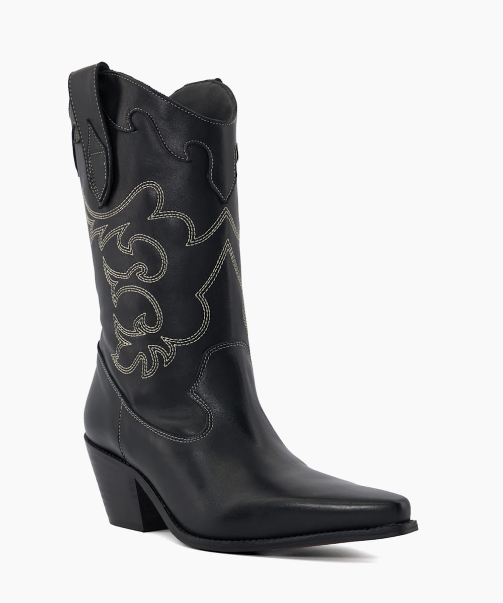 Ladies calf store length black boots