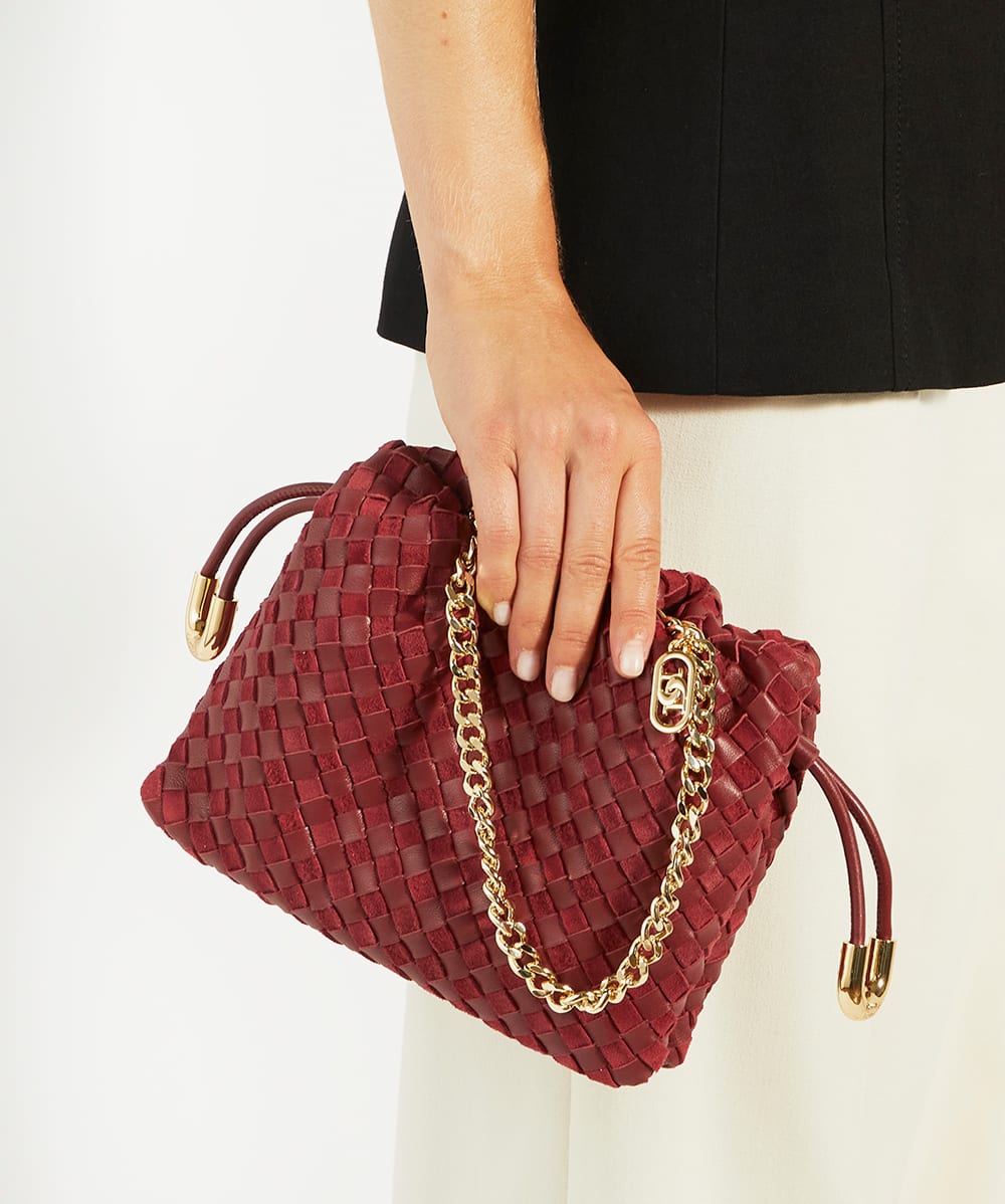 Braided leather bags top