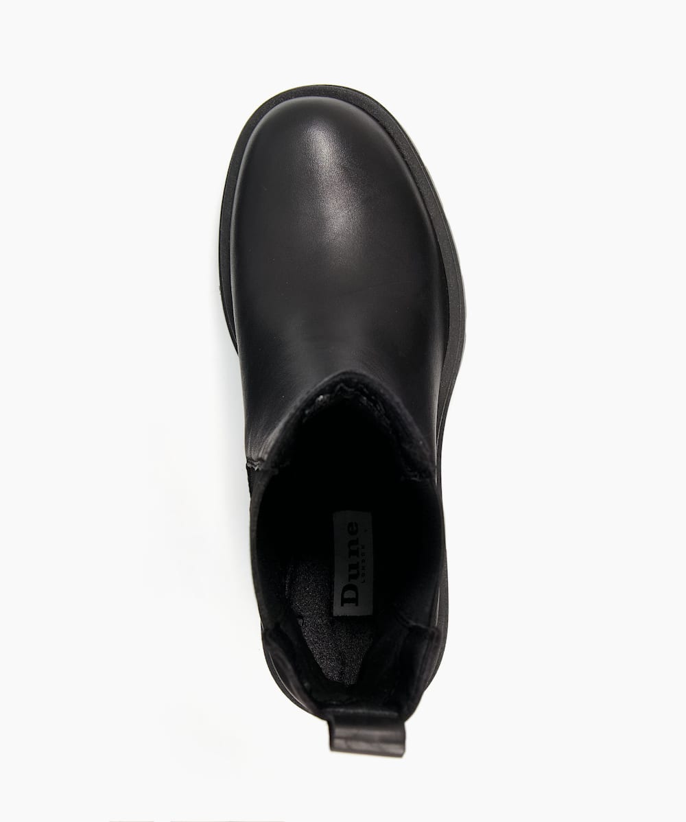 Black leather block heel chelsea boots online