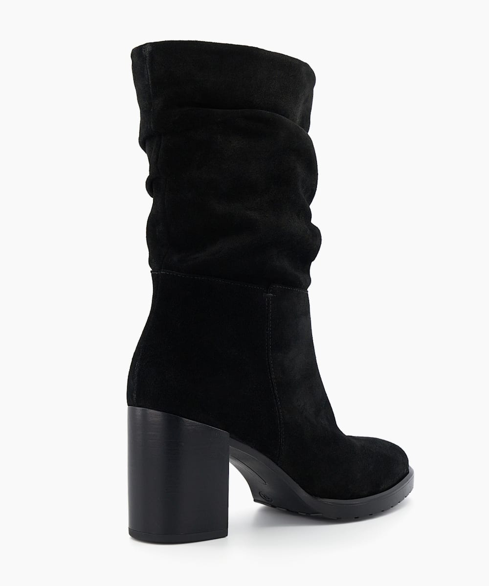Black ruched ankle boots outlet