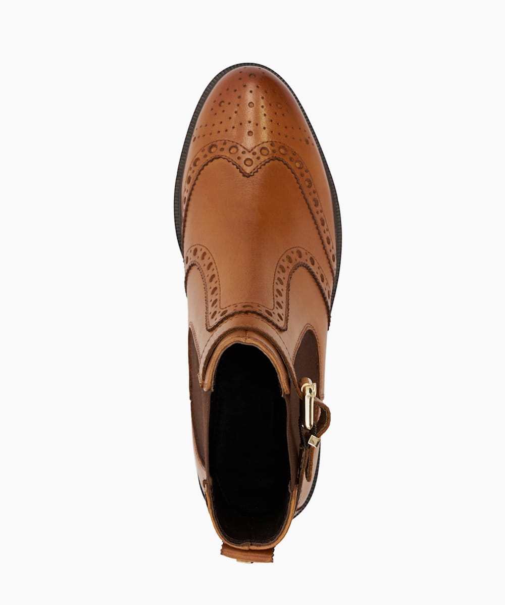 Dune brogue boots in tan discount