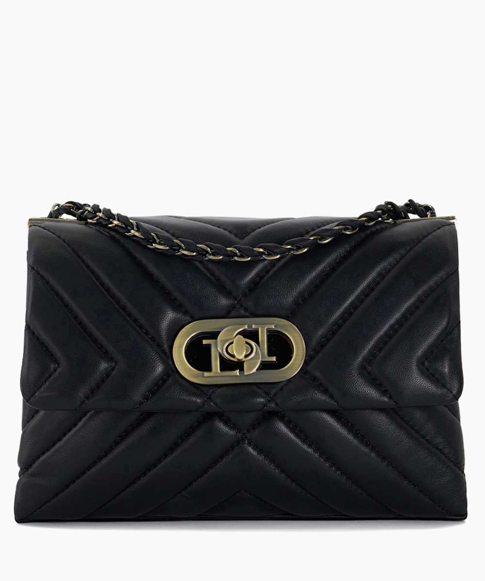Regent Black Quilted Leather Handbag Dune London