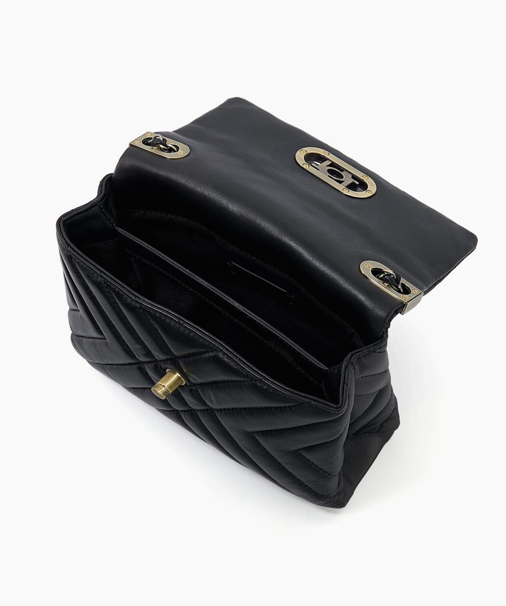 Regent Black Quilted Leather Handbag Dune London