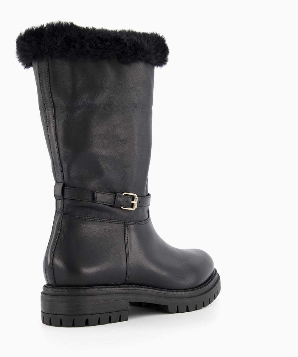 Fur lined shop biker boots