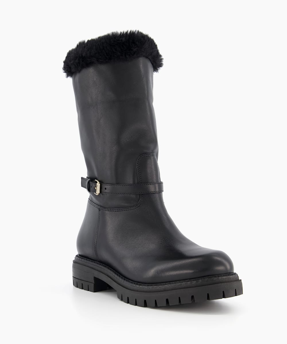 Fleece lined cheap biker boots