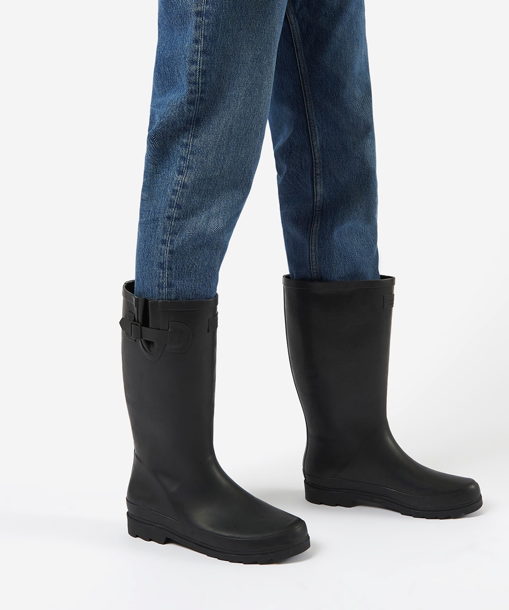 Calf length wellington boots top