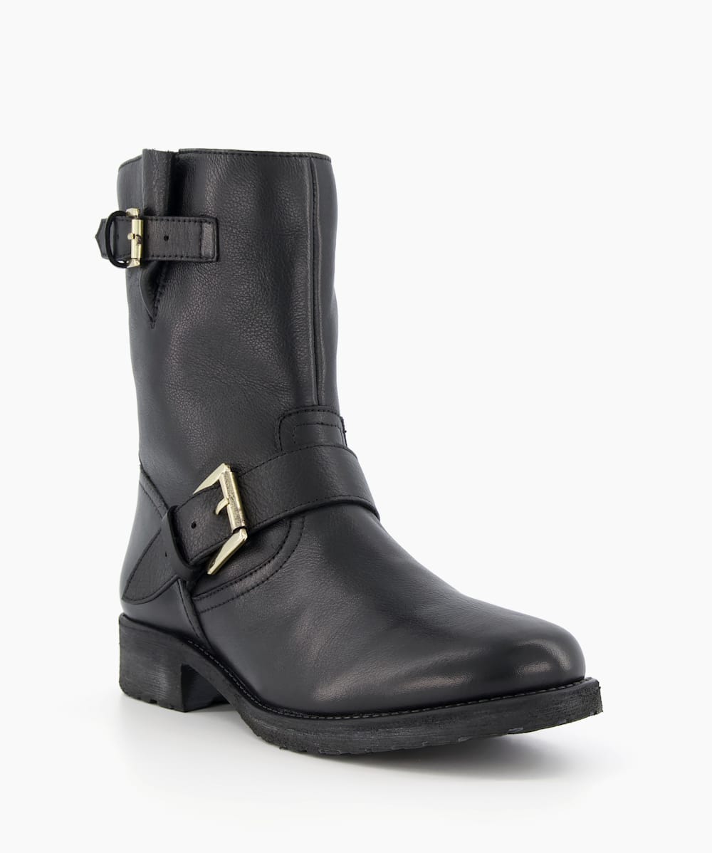 Short black biker cheap boots