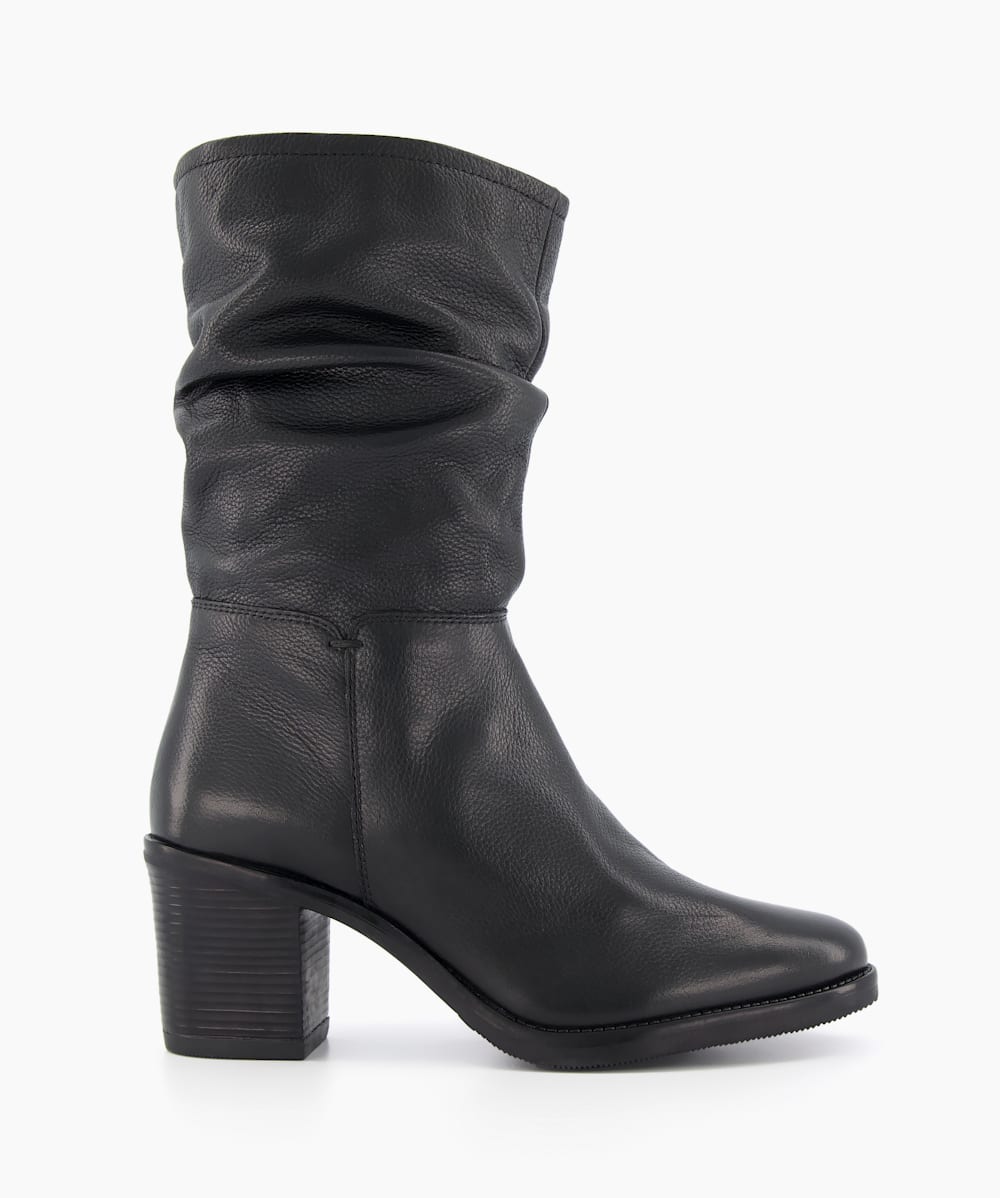 Block heel sales calf boots