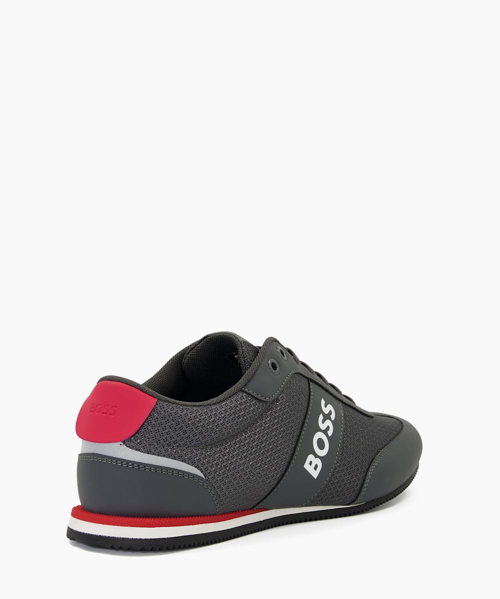 Rusham Low Grey Low Profile Leather Mix trainers Dune London