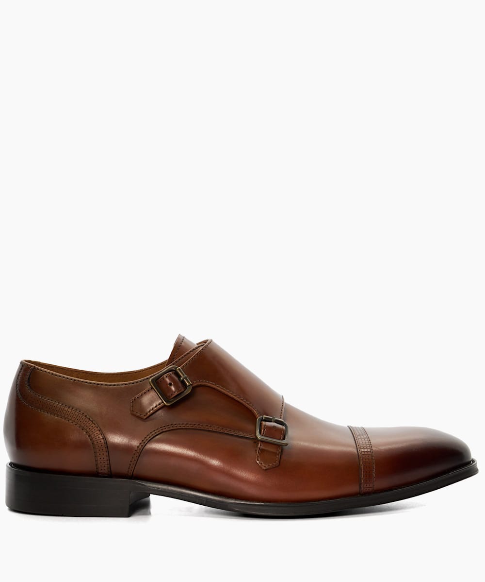 Mens tan monk strap 2025 shoes