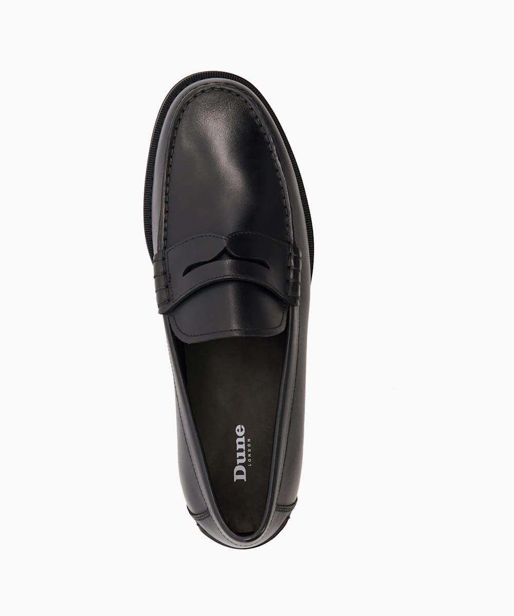 Samson Black Penny Trim Loafers Dune London