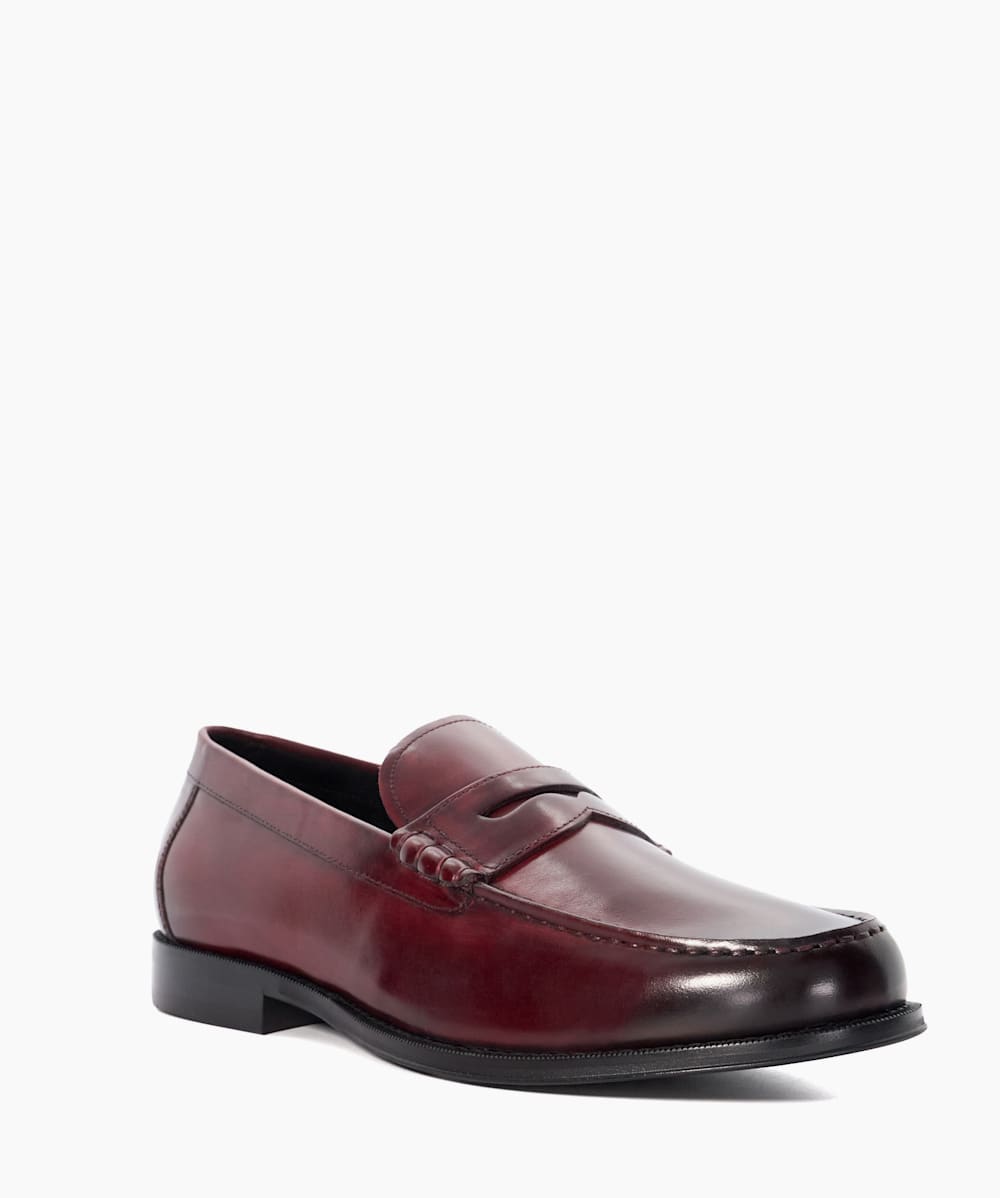 Samson Bordo Penny Trim Loafers Dune London