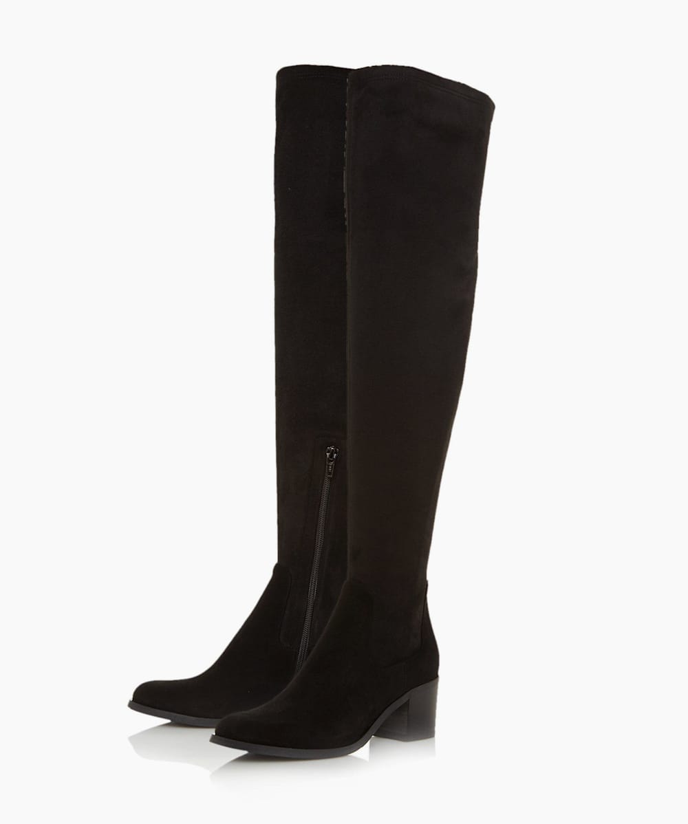 Dune black over the knee boots new arrivals