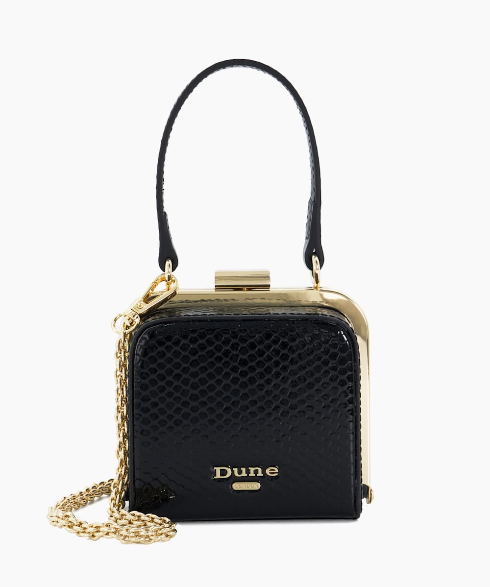 Santerini Black Reptile Effect Micro Grab Bag Dune London