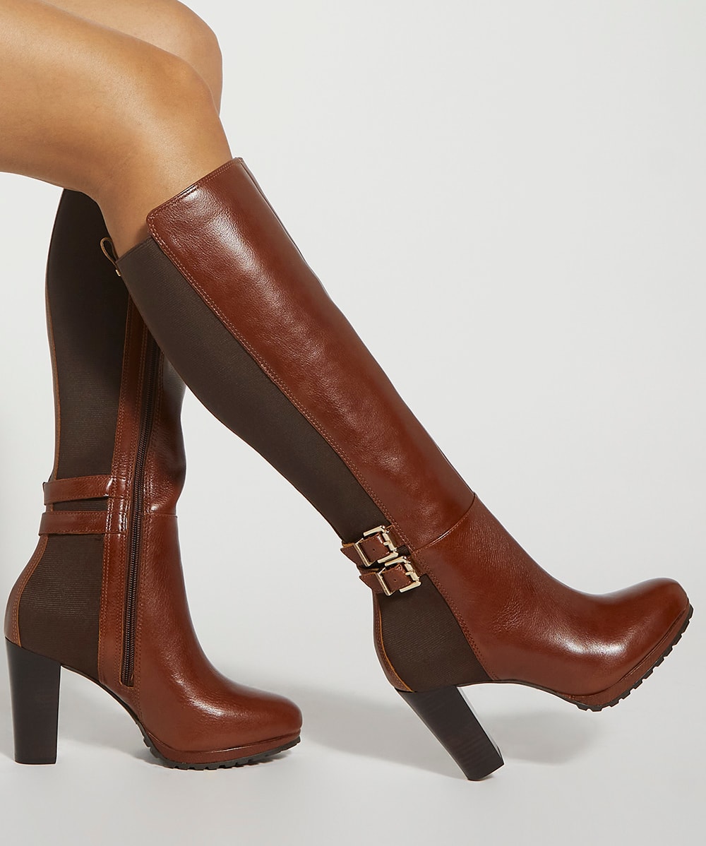 Sarissa Tan Over The Knee Heel Boots Dune London