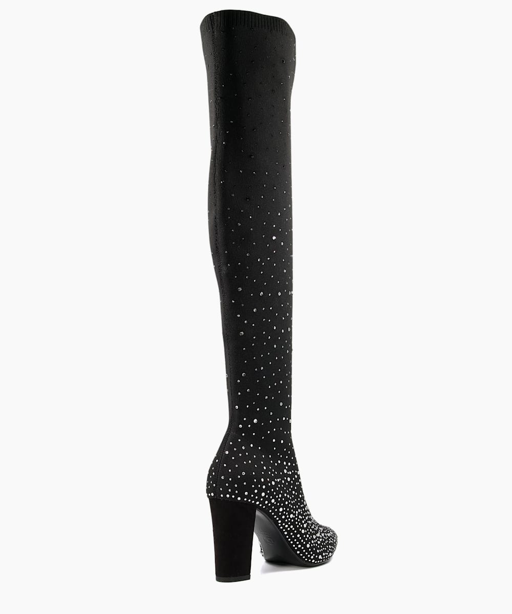 Scenic Black Hot Stone Over The Knee High Boots Dune London