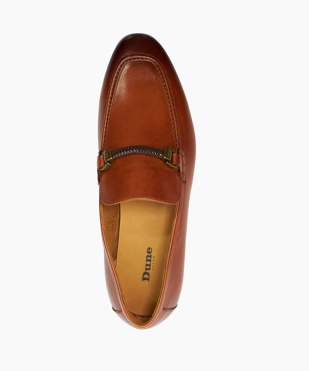 Scilly Tan Snaffle Trimmed Loafers Dune London