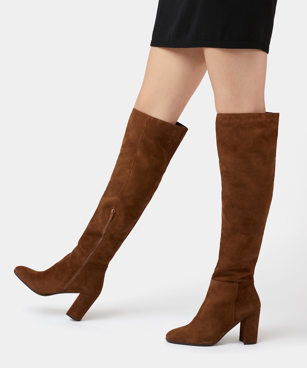 Tan over knee high boots sale