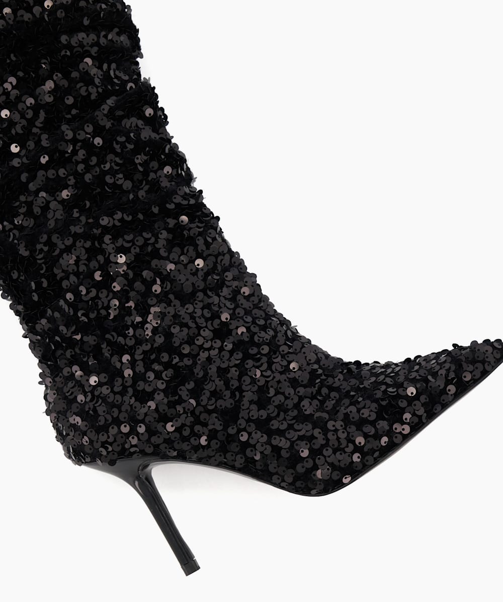 Black sequin booties deals