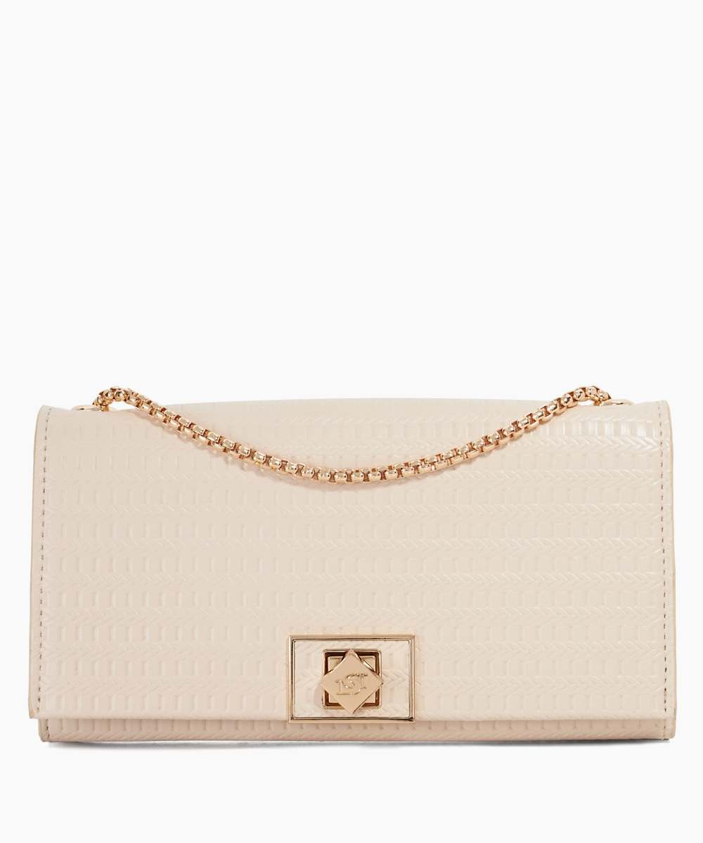 Serenities Ecru Laser Cut Shoulder Bag Dune London