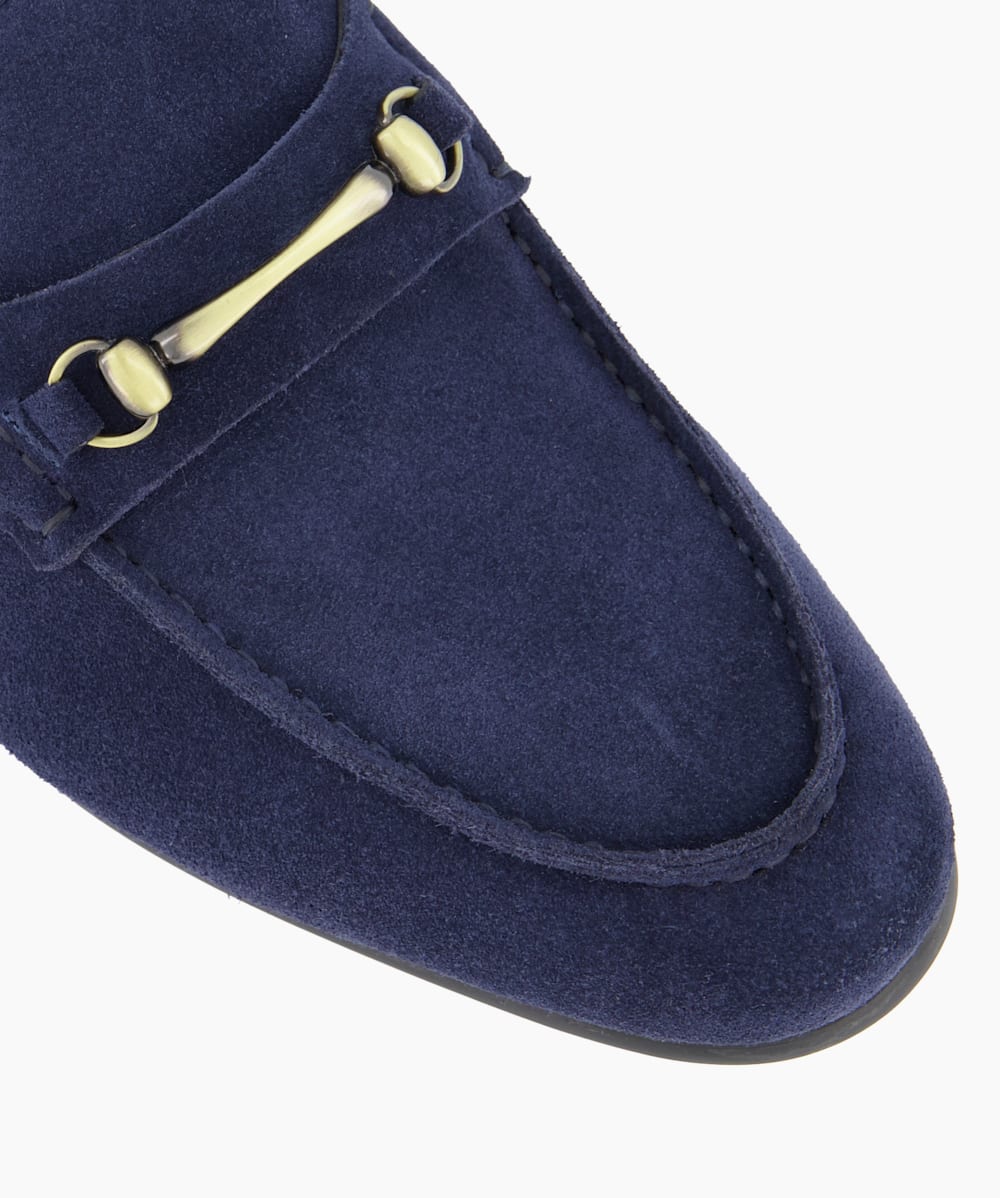Shawl Navy Snaffle Trim Loafer Dune London