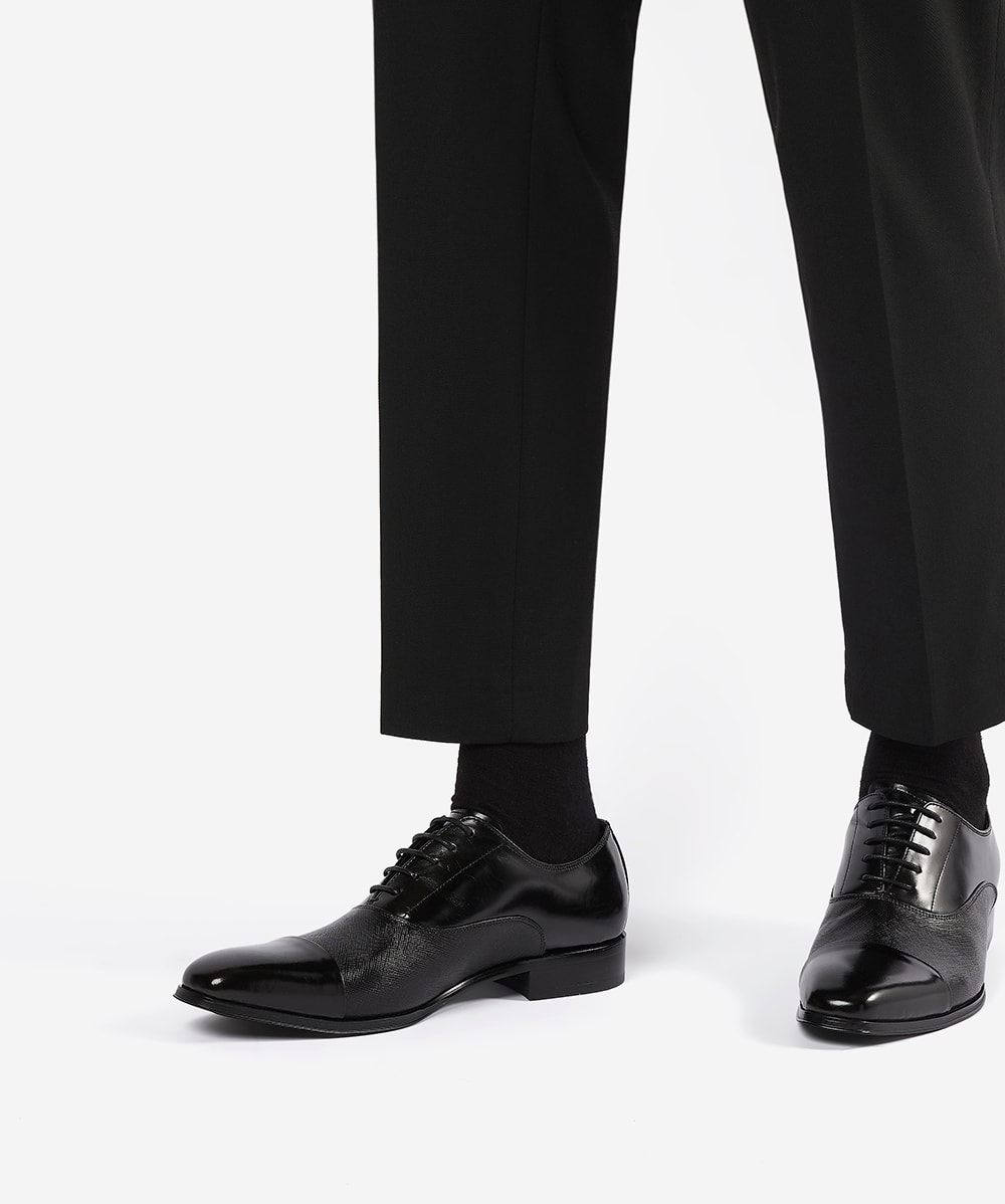 Saffiano leather oxford dress shoe store