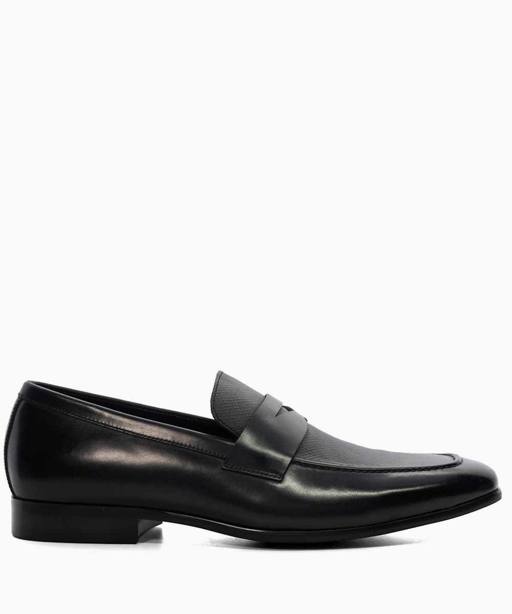 Silvester Schwarz Loafer aus Saffiano Leder mit Penny Steg Dune London