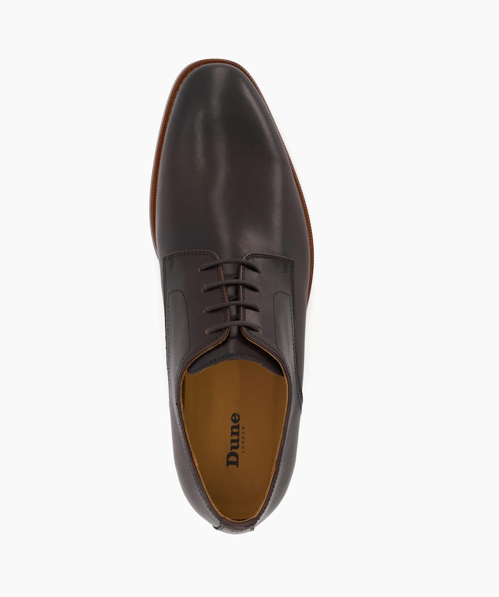 Sinclairs Dark Brown Leather Gibson Shoes Dune London