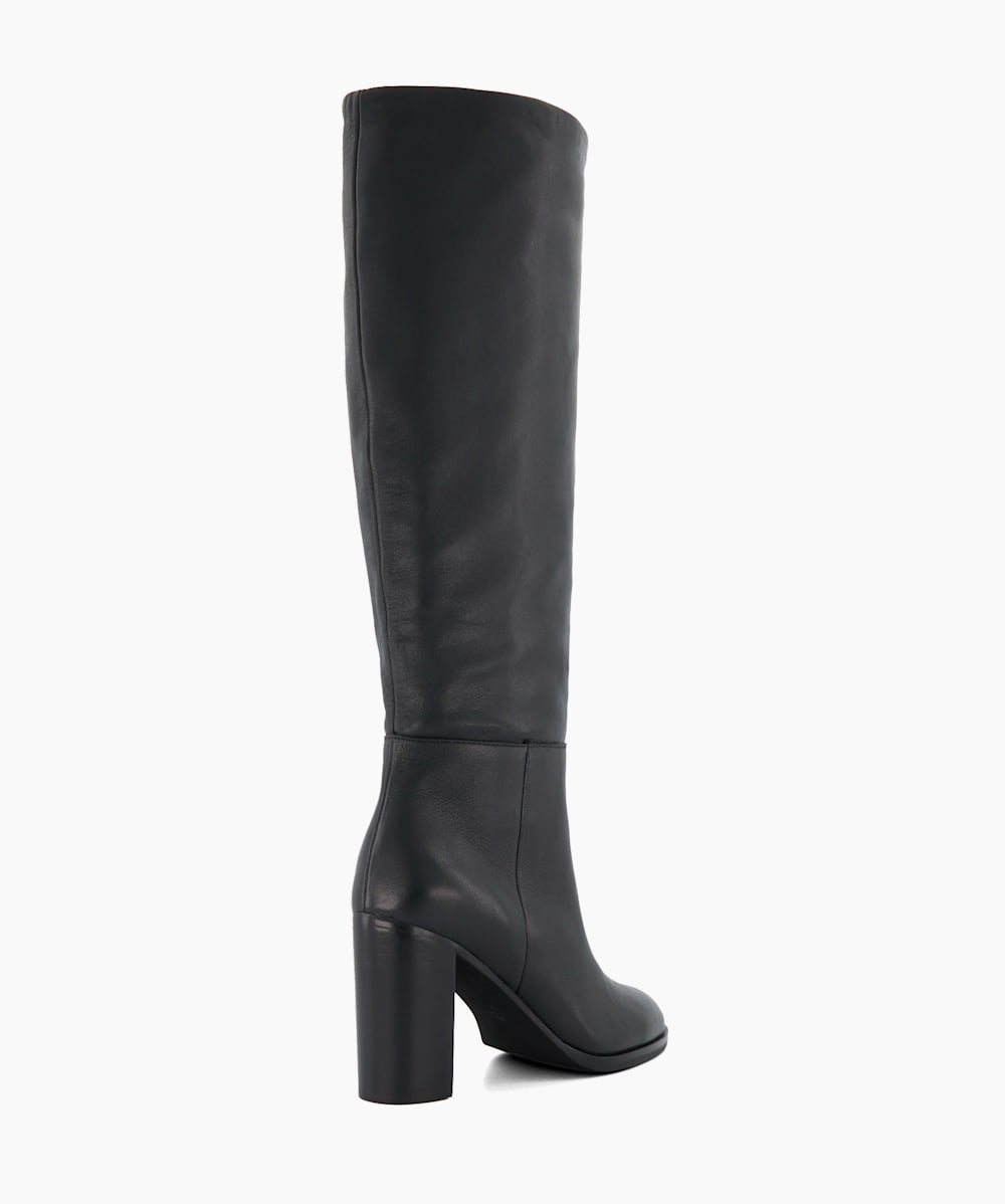 HEELED KNEE HIGH BOOTS - Black