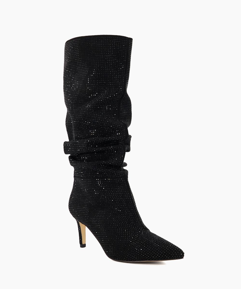 Black boots calf length sales