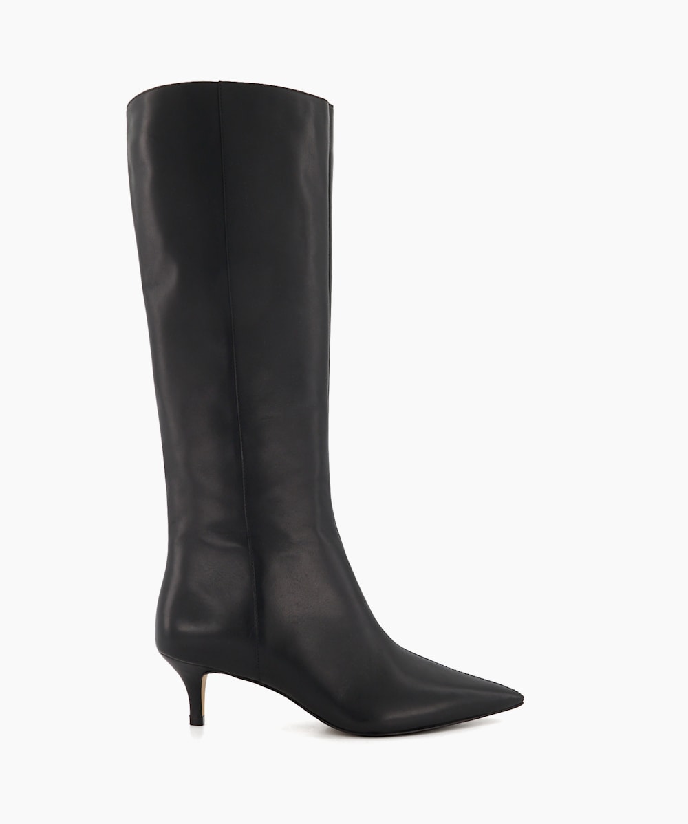 Kitten heel leather booties sales