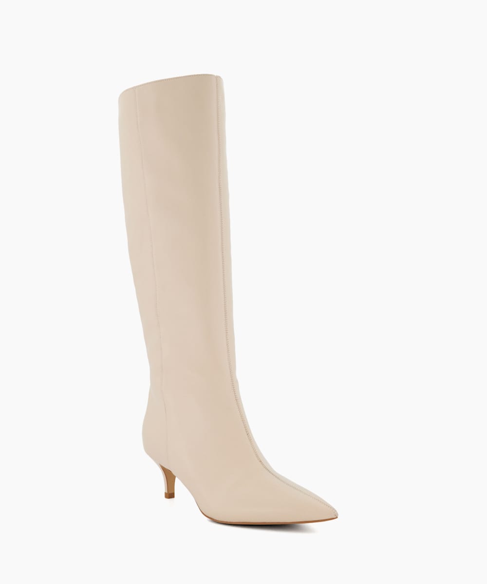 Beige kitten heel boots hotsell