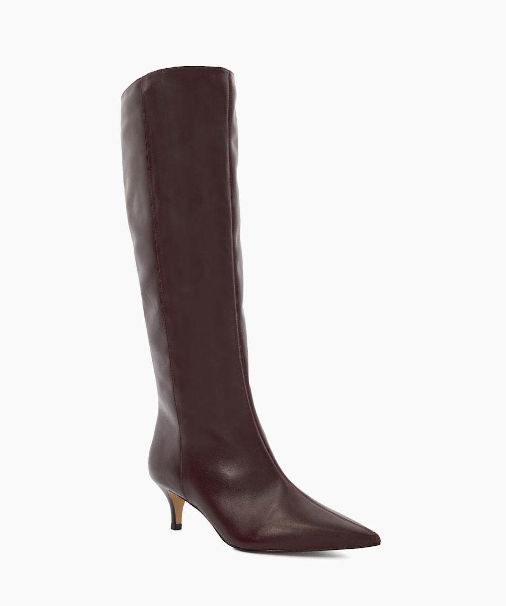 Red leather high heel boots clearance