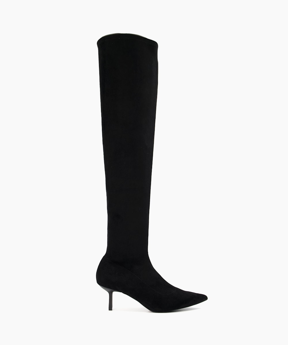 Spell Black Matte Heel Over The Knee Boots Dune London