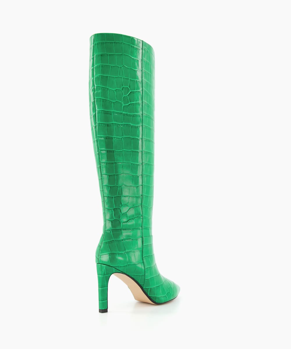 Green high heel boots clearance