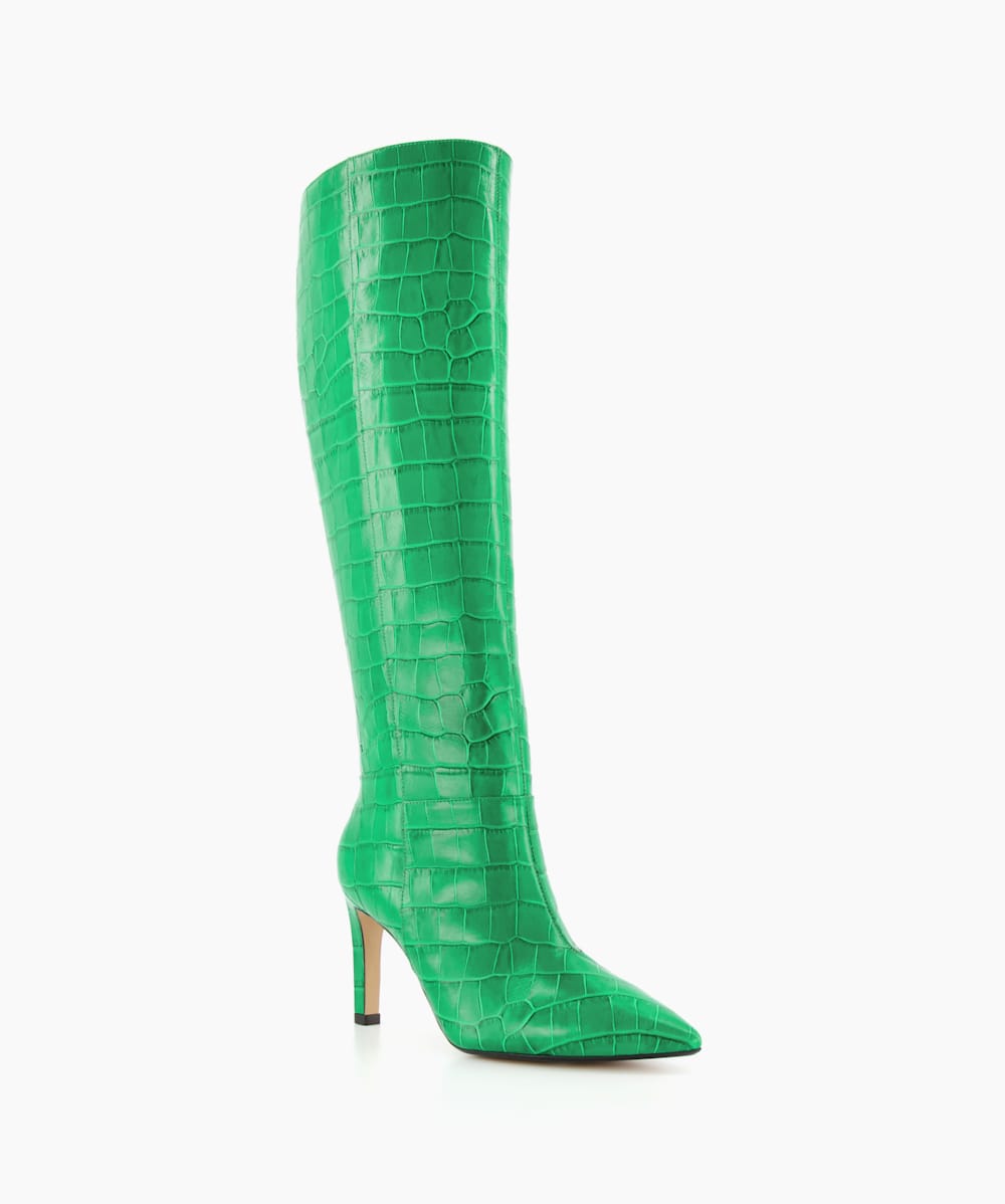 Green top stiletto boots