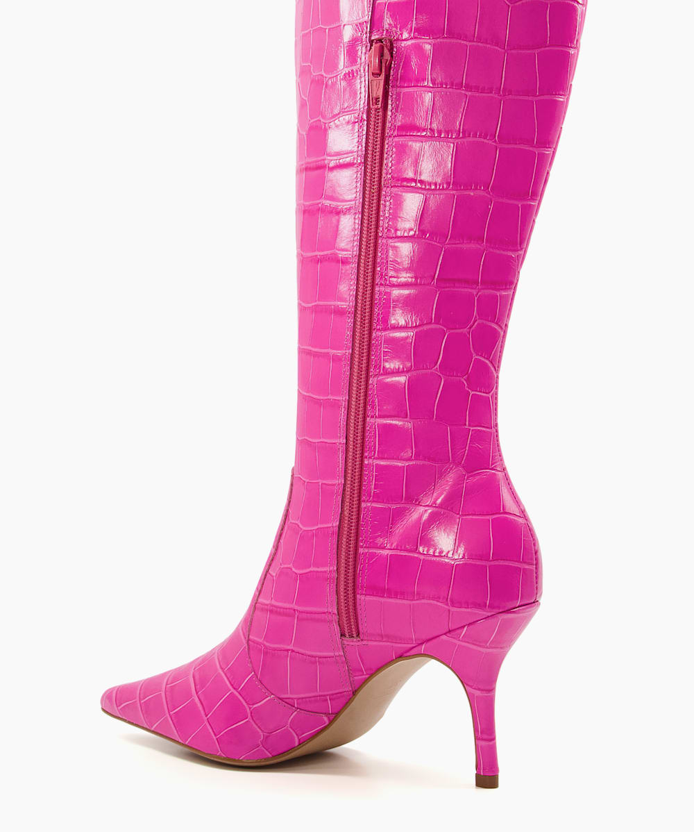 Pink high top knee boots