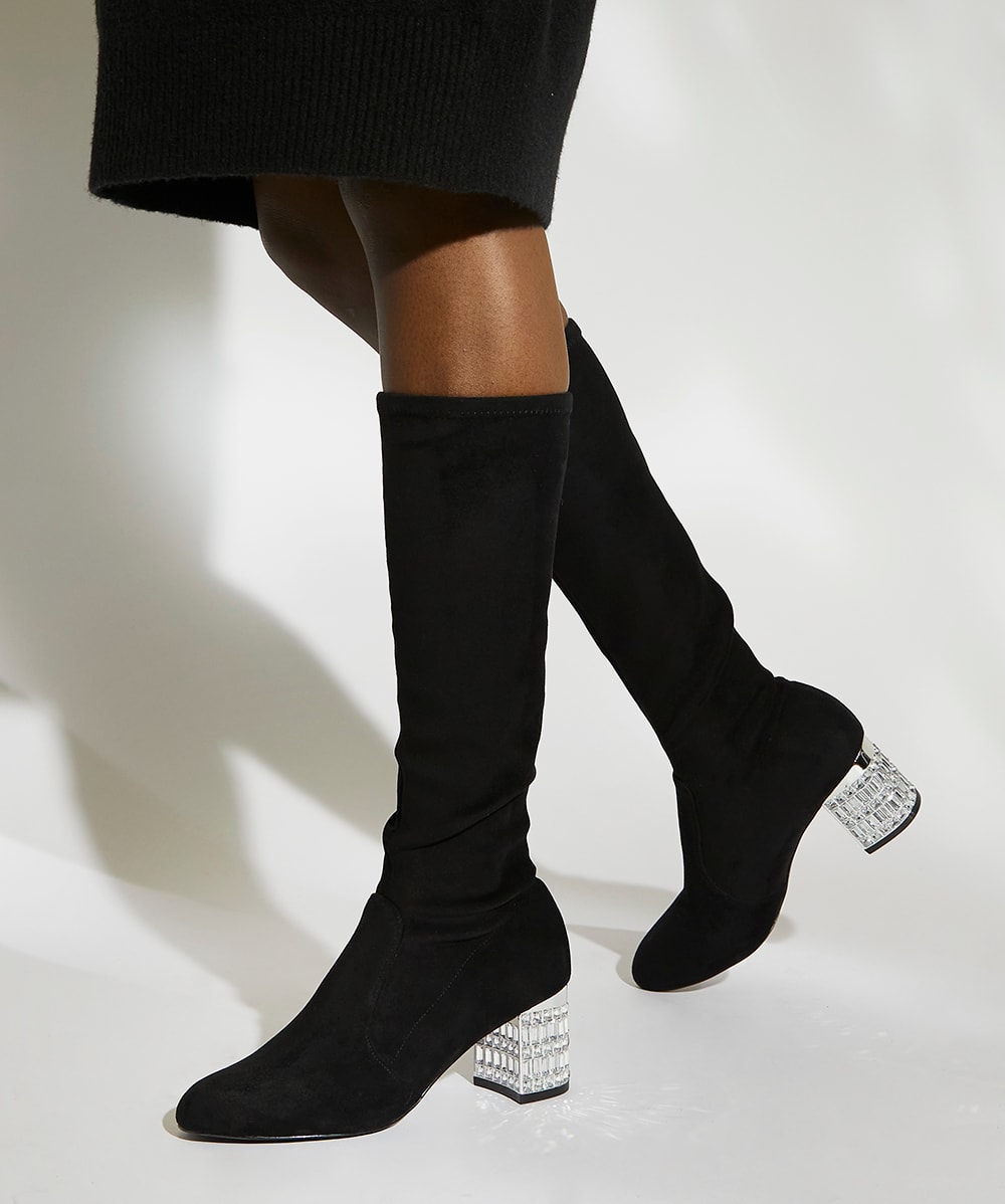 Block heel knee boots online