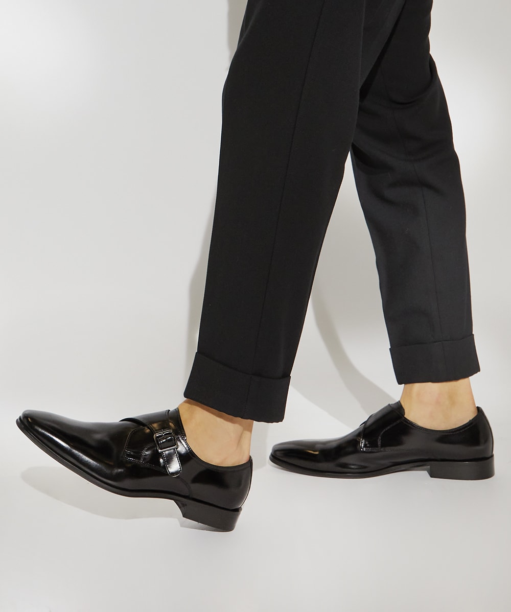 Stevie Black Leather Monk Shoes Dune London