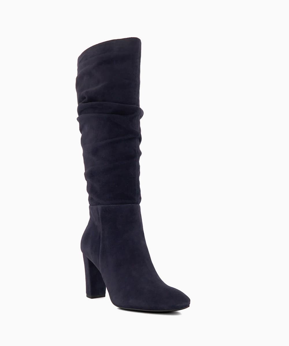 Navy suede hot sale knee boots