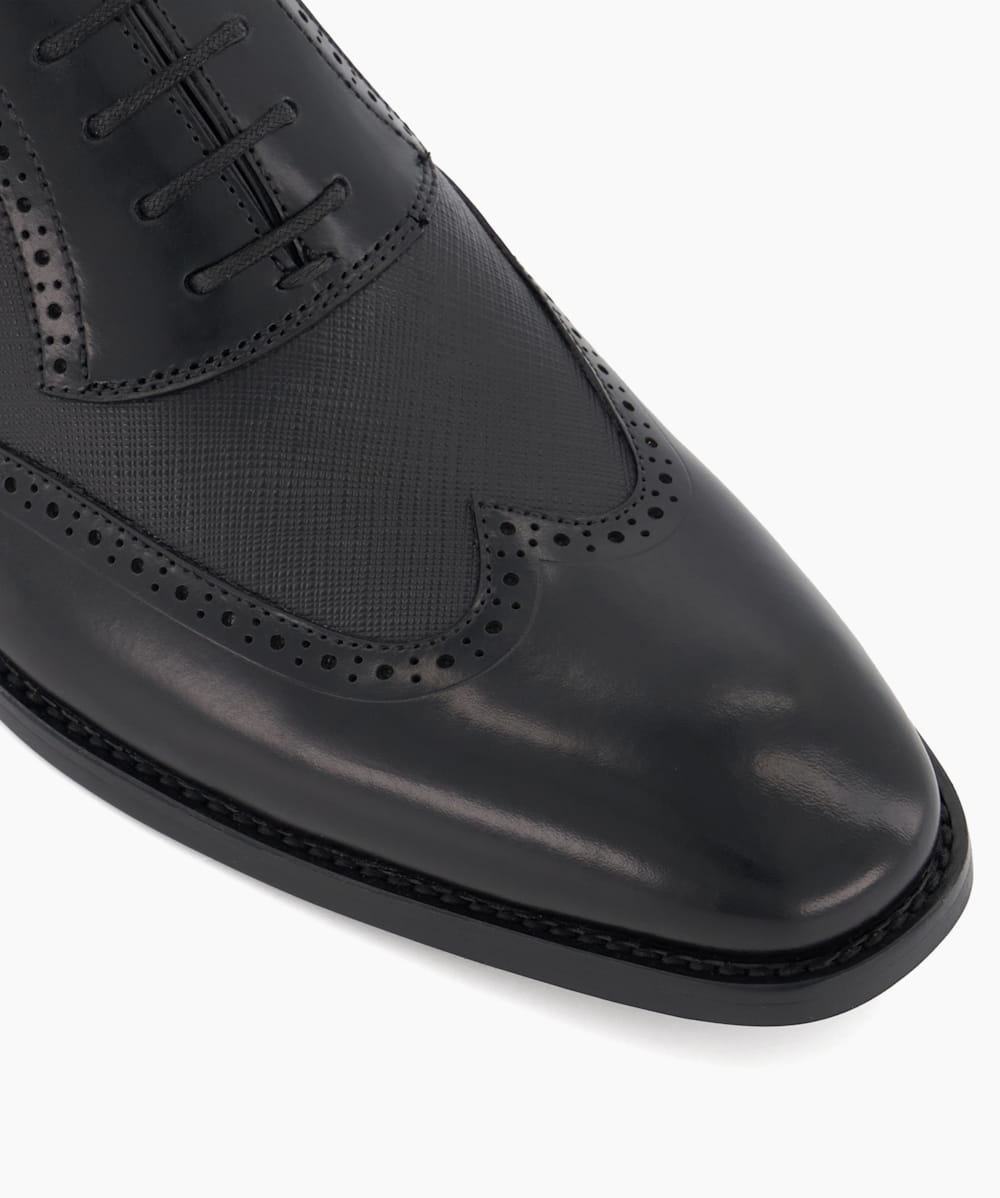 Stuttgart Black Smart Leather Oxford Shoes Dune London