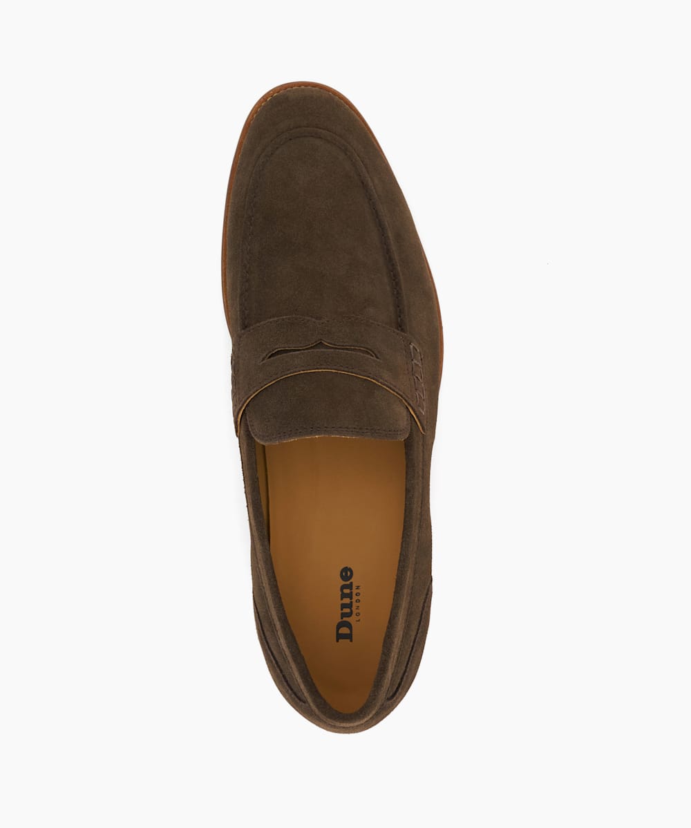 Sulli Brown Suede Moccasin Loafers Dune London