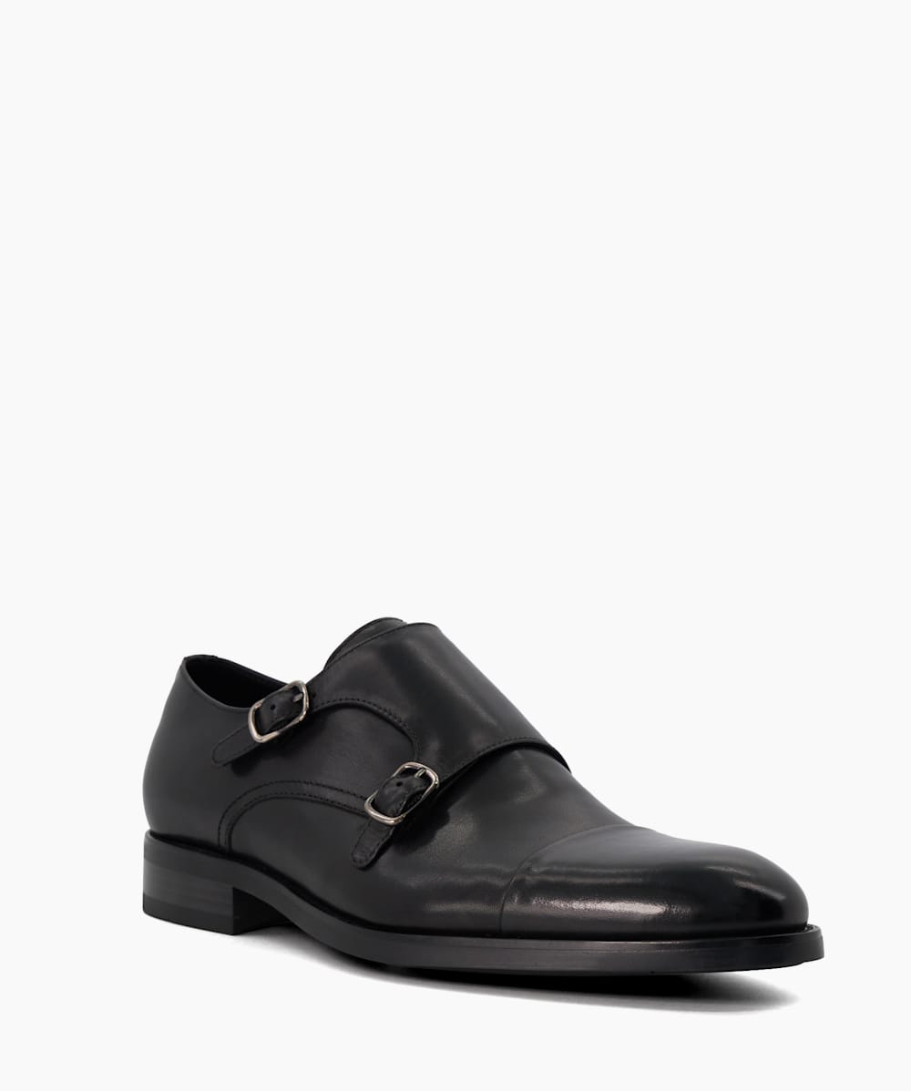 Mens black sale monk shoes