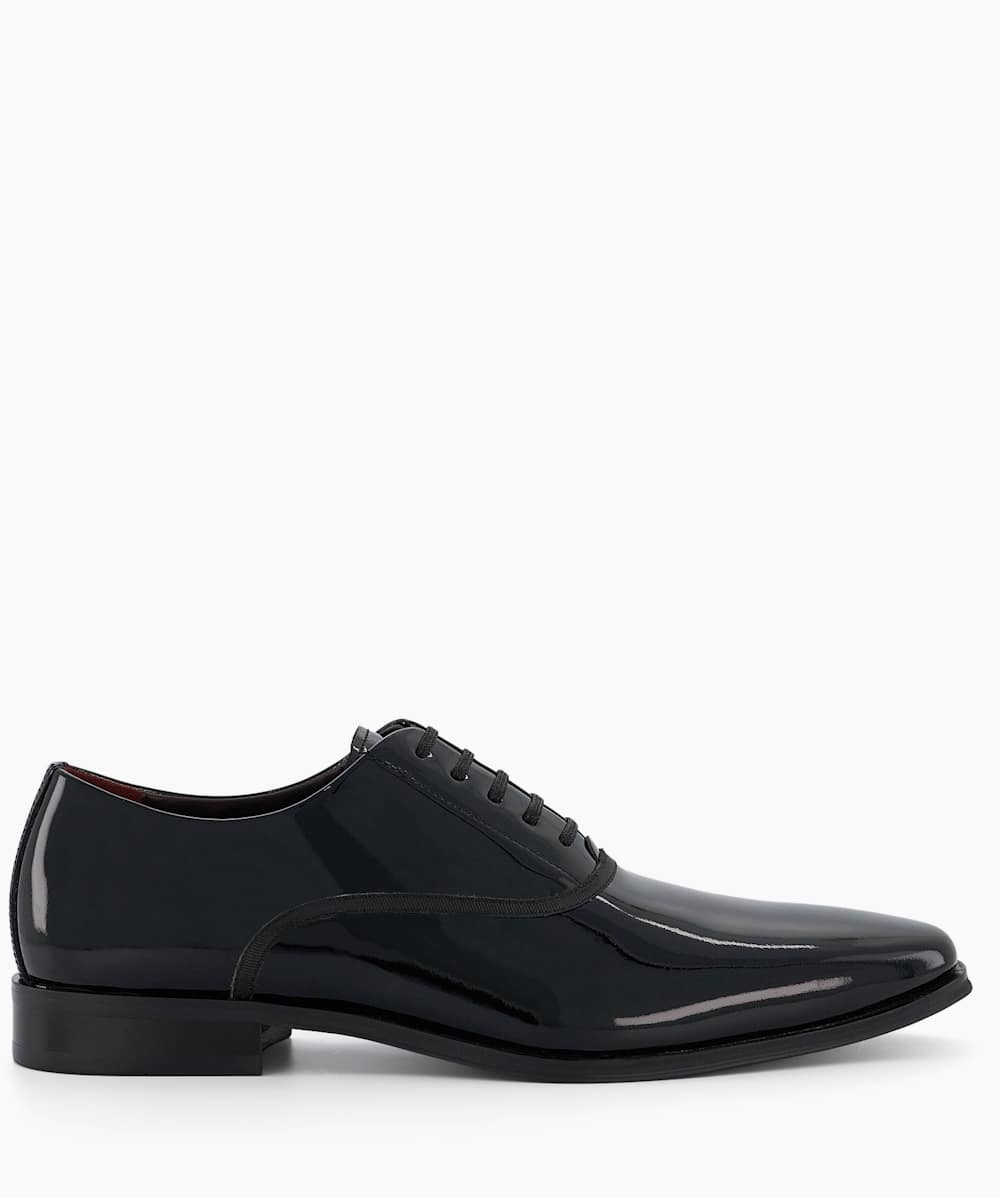 Swallow Black Patent Leather Oxford Shoes Dune London
