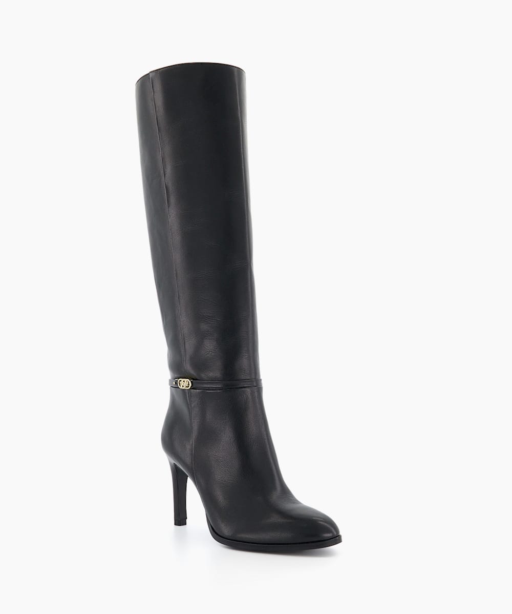 Dune black on sale knee high boots
